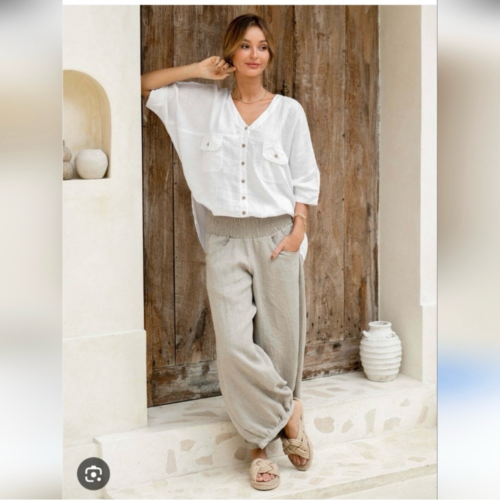 Nomad The label sadhu Linen Wide-Leg Pants